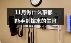 哪些生肖在11月将手到擒来，完美完成所有任务？