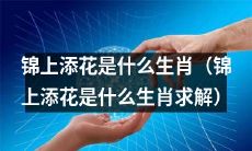 请问锦上添花这个成语所对应的生肖是什么呢？（求解锦上添花成语对应的生肖）