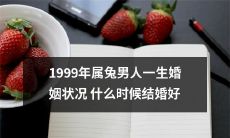 1999年出生的属兔男人，应该在什么时候才是最佳结婚年龄？考虑从一生的婚姻状况角度出发