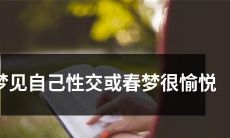经历性行为的梦境或愉悦的春梦体验