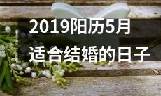 2019年阳历5月中最适合举办婚礼的日期盘点