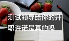 我的领导承诺的升职是真实的吗？ 我该如何进行测试？
