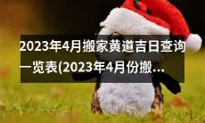 2023年4月份黄道吉日查询一览表：适宜搬家的黄道吉日列表(2023年4月搬新家的黄道吉日)