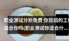 你的职业选择是否恰当？免费职业测试分析，探究你适合何种工作！
