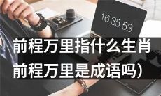 前程万里是哪个生肖所代表的意义？是否为成语？