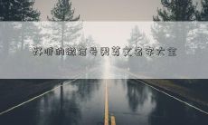 好听的微信号男英文名字大全