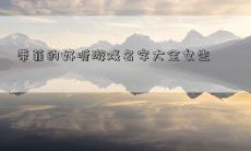 带菲的好听游戏名字大全女生