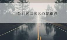 男明星名字大全高颜值