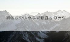 鲜榨果汁和水果茶饮品名字大全