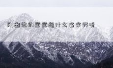 刚出生的宝宝起什么名字好听