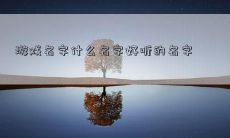 游戏名字什么名字好听的名字