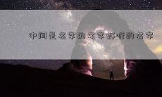 中间是名字的名字好听的名字