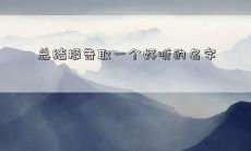 总结报告取一个好听的名字