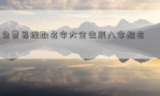 免费易经取名字大全生辰八字起名