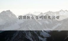 男孩的小名叫什么好听