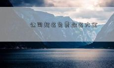 公司起名免费取名大全