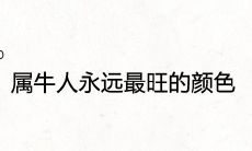 属牛人永远最旺的颜色